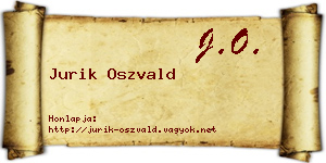 Jurik Oszvald névjegykártya